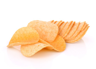 Potato chips isolated on white background