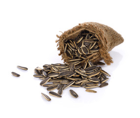 Sunflower seeds isolated on white background