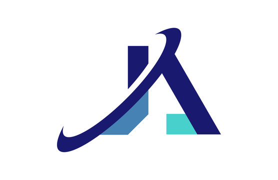 JA Ellipse Swoosh Ribbon Letter Logo