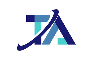 TA Ellipse Swoosh Ribbon Letter Logo