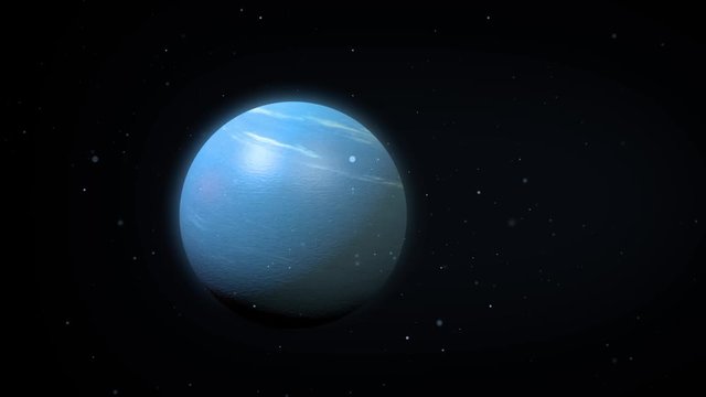 Neptune in outer space as stars approach camera ALT  - Image Courtesy of NASA