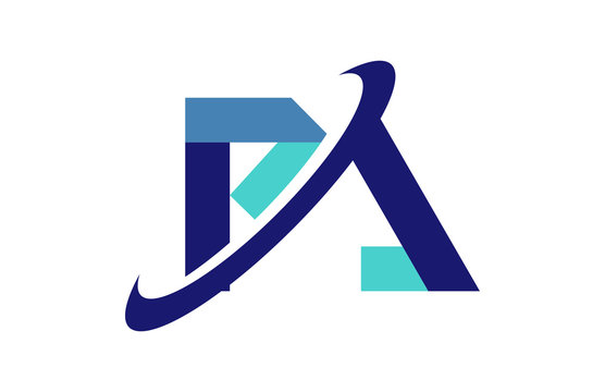 PA Ellipse Swoosh Ribbon Letter Logo
