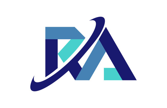 RA Ellipse Swoosh Ribbon Letter Logo
