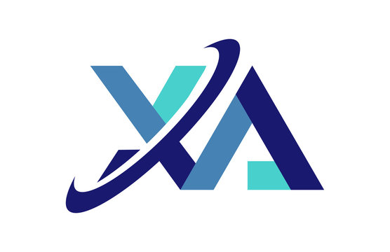 XA Ellipse Swoosh Ribbon Letter Logo