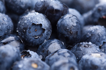 Wet fresh Blueberry background