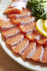 Fresh raw salmon sashimi 