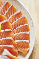 Fresh raw salmon sashimi 