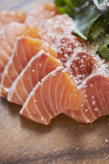 Fresh raw salmon sashimi 