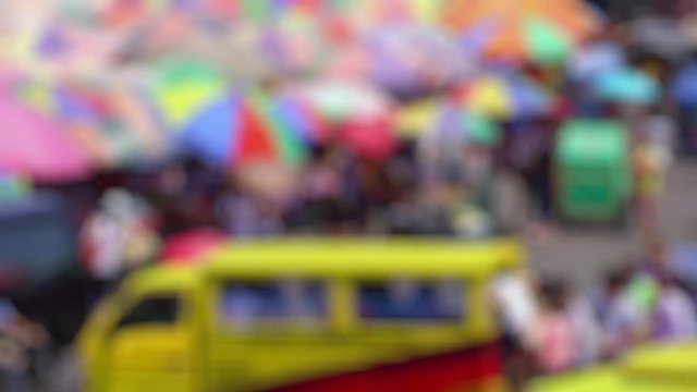 Blurred Background Of Street Scene; Heavy Traffic Manila; Baclaran, Manila, Philippines