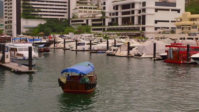 Sampans & Pleasure Boats; From Jumbo Kingdom; Shum Wan, Hong Kong, China