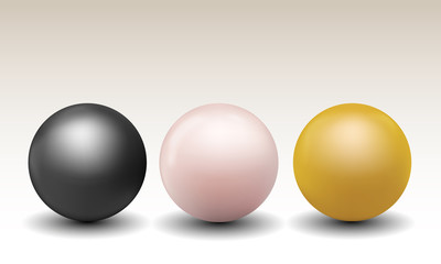 Set vector illustration of pearls different colors