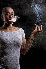 african female smoking