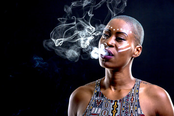 african female smoking