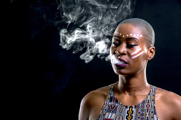 african female smoking