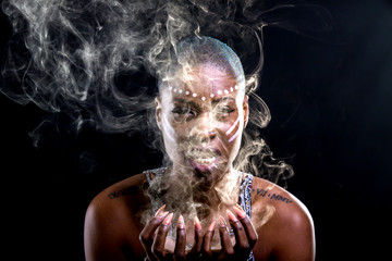 african female smoking