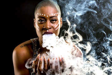 african female smoking