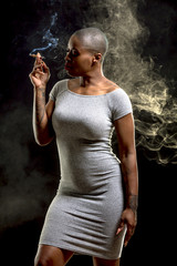 african female smoking