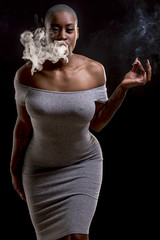 african female smoking