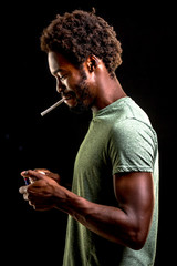african male smoking