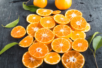 Orange on blackboard and paper 