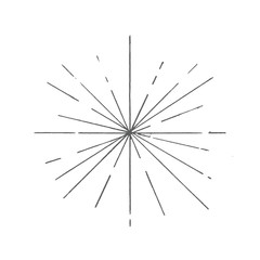 Hand Drawn Sun Ray Graphic Element