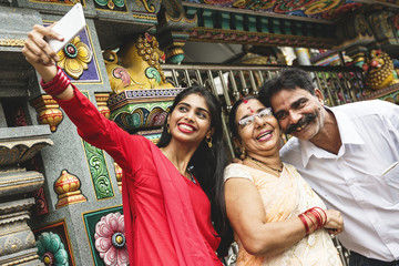 Fototapeta premium Indian family spendingt time together