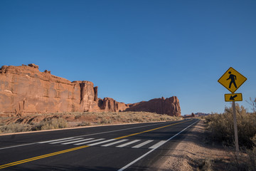 Road Crosswalk in middle of desert