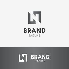 Letter N Negative Space Logo template element symbol in black color