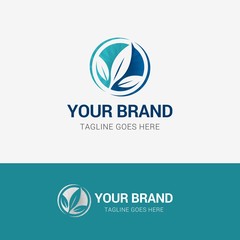 Organic Leaf Medical Logo template element symbol with three leaf