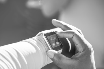 Closeup of smartwatch on a wrist