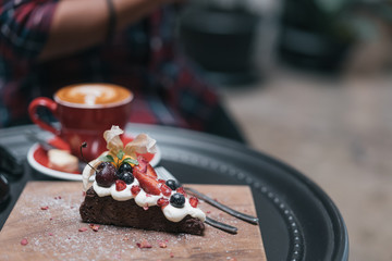 red coffee cup on the table