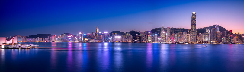 Night scene of  Hong Kong Victoria Harbour  