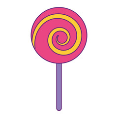 sweet candy cane swirl round vector illustration