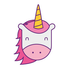 unicorn horned animal fantasy magic vector illustration