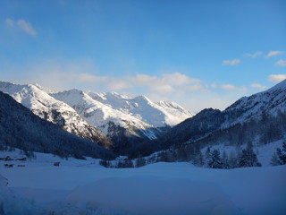 beautiful winter landscape in the alps