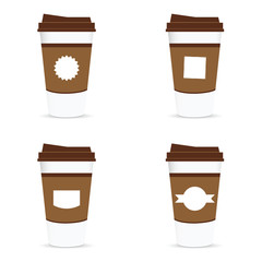 paper coffee cup with label