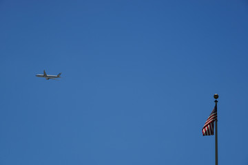 An aircraft flying in the sky