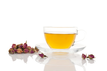 Rose tea with rose buds