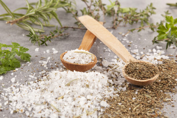 Sea salt with herbs.