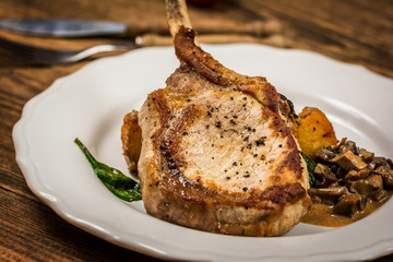 Baked pork chops or cutlet
