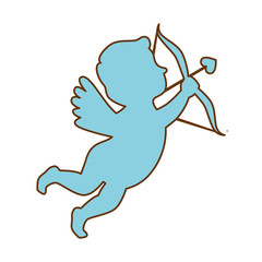 cupid angel with arch vector illustration design