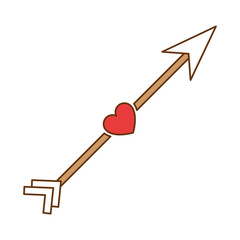 arrow with heart icon vector illustration design