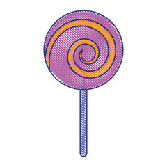 sweet candy cane swirl round vector illustration draw design