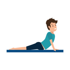 man practicing yoga avatar vector illustration design