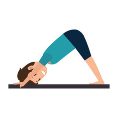 man practicing yoga avatar vector illustration design