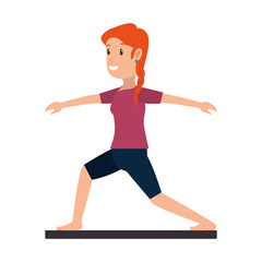 Fototapeta na wymiar woman practicing yoga avatar vector illustration design
