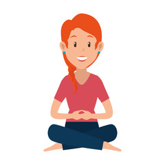 woman practicing yoga avatar vector illustration design
