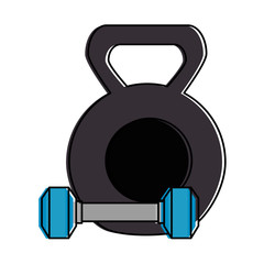 weight lifting gym devices vector illustration design