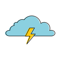 weather cloud rainy with ray vector illustration design