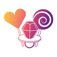lollipops and ring diamond cartoon image vector illustration